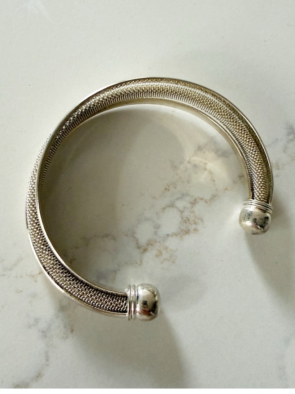 VINTAGE TIFFANY & CO STERLING SILVER TWISTED SWIRL MESH CUFF